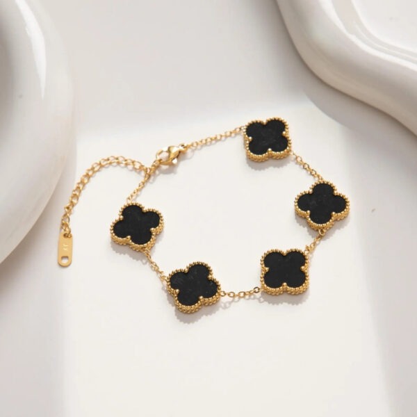 18k gold plated over stainless steel clover bracelets