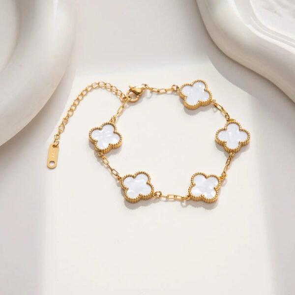 18k gold plated over stainless steel clover bracelets