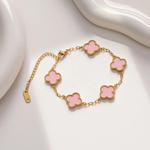 18k gold plated over stainless steel clover bracelets
