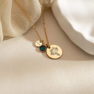 family birth flower bouquet necklace