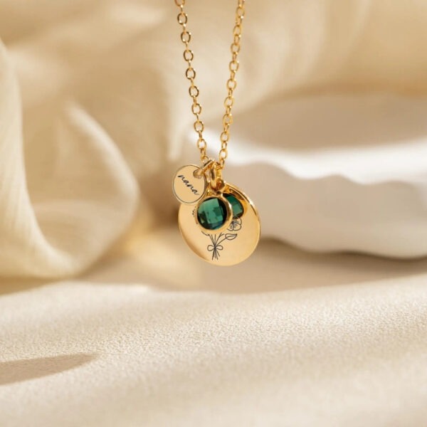 family birth flower bouquet necklace