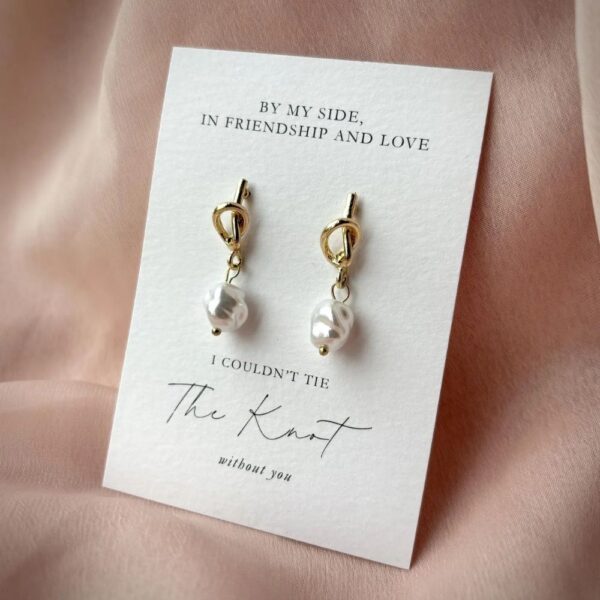 tie the knot bridesmaid earrings
