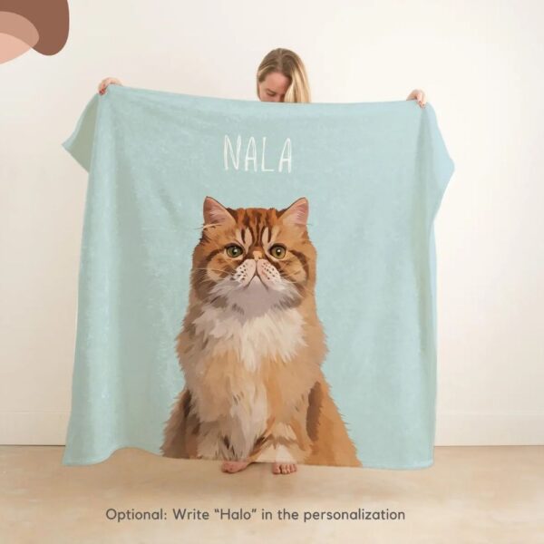 custom pet blanket using pet photo + name custom
