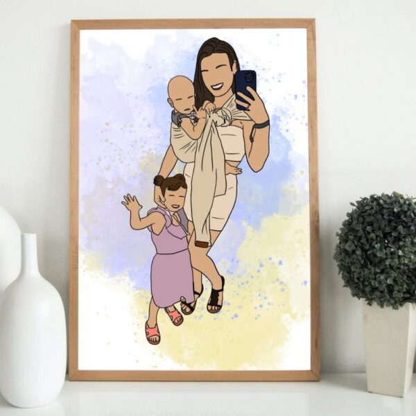 faceless portrait, custom illustration, personalised photo