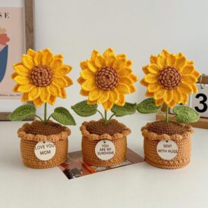 crochet sunflower plant