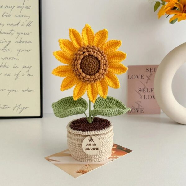 crochet sunflower plant