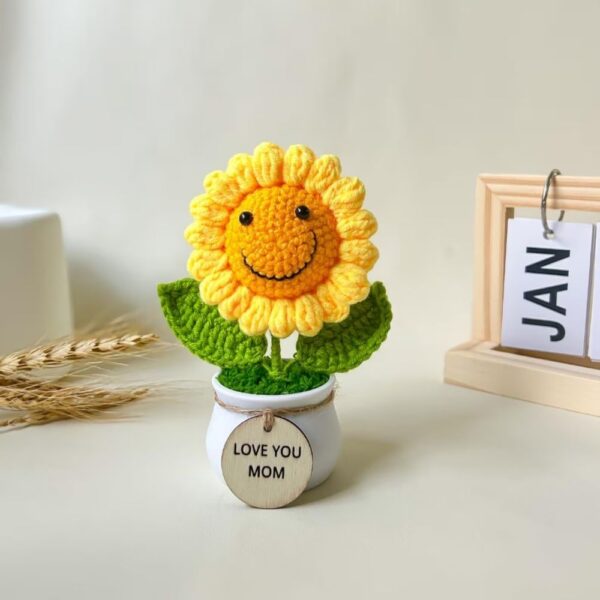 crochet sunflower plant