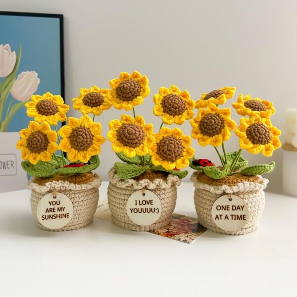 crochet sunflower plant