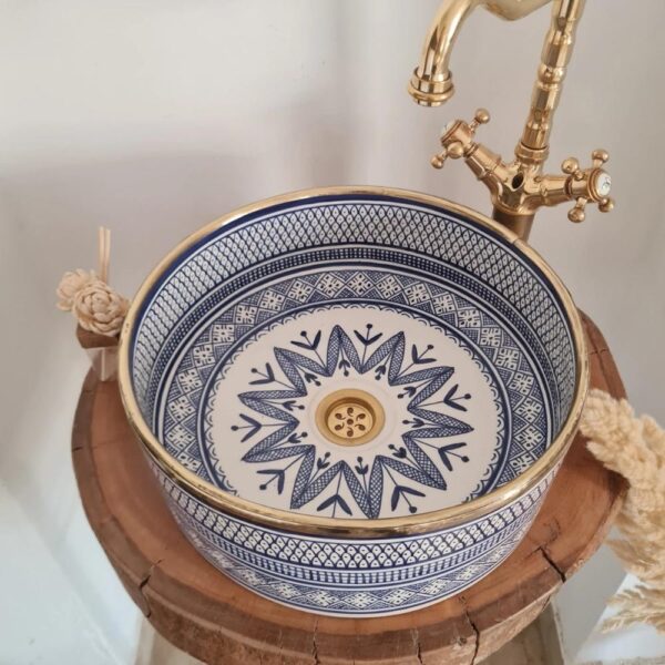 custom made oceanic blue ceramic bathroom sink