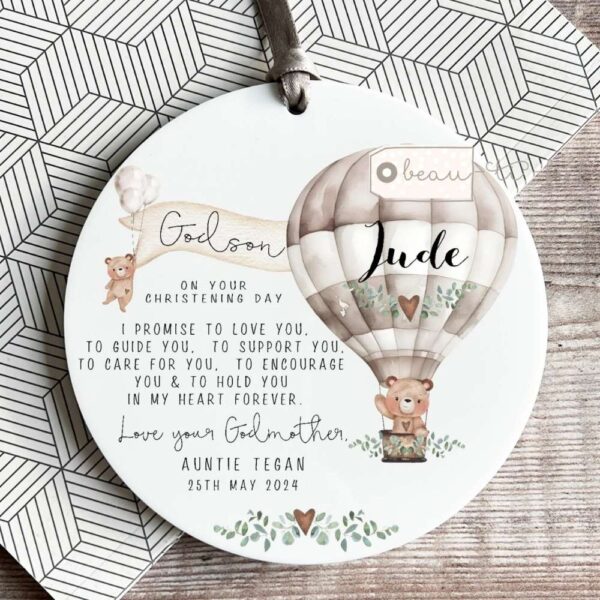 personalised promise to godchild christening baptism