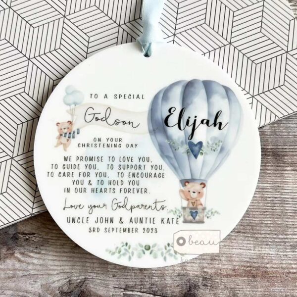 personalised promise to godchild christening baptism