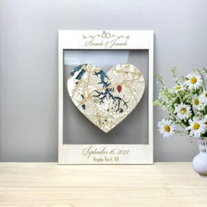 engagement map gift for couple unique