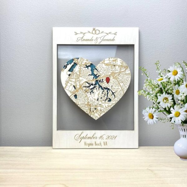 engagement map gift for couple unique