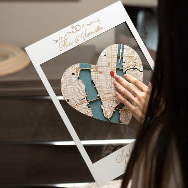 engagement map gift for couple unique