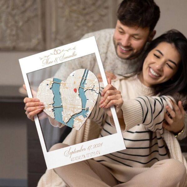 engagement map gift for couple unique