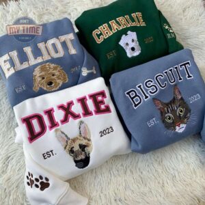 custom dog face embroidered sweatshirt