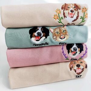 custom dog face embroidered sweatshirt