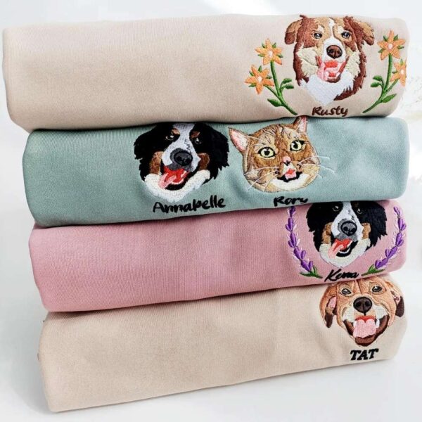 custom dog face embroidered sweatshirt