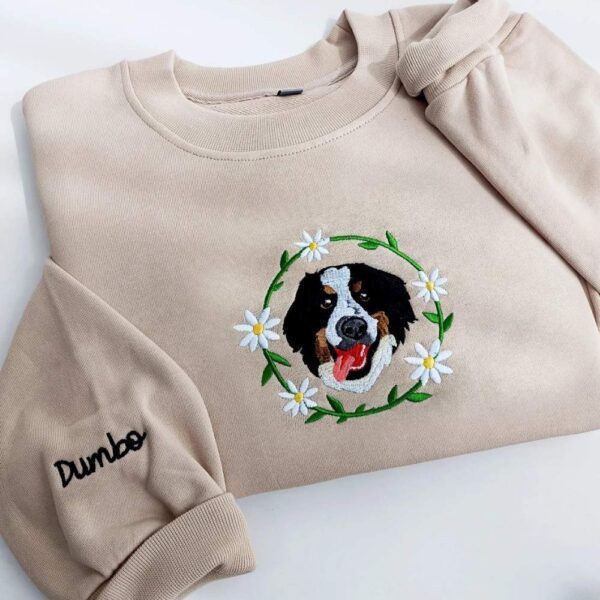 custom dog face embroidered sweatshirt