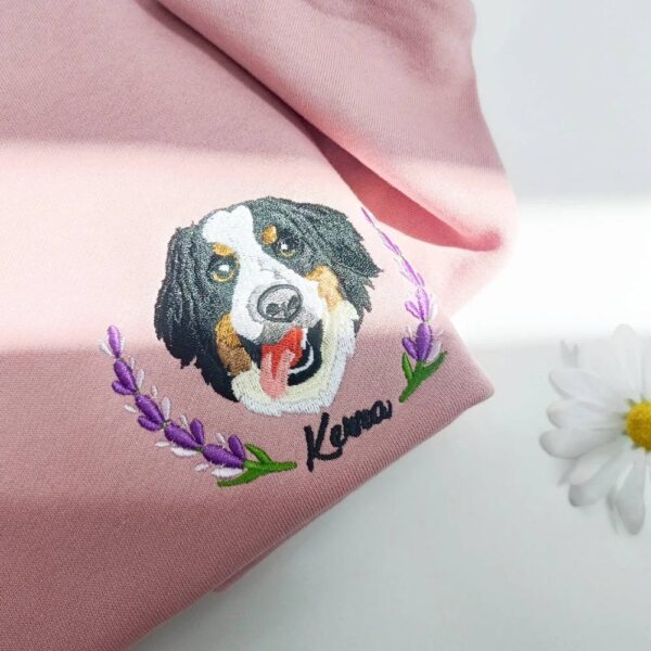 custom dog face embroidered sweatshirt