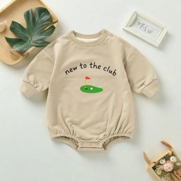new to the club golf baby bubble romper