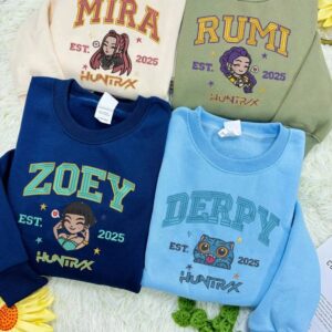 embroidered kpop band huntrix sweatshirt