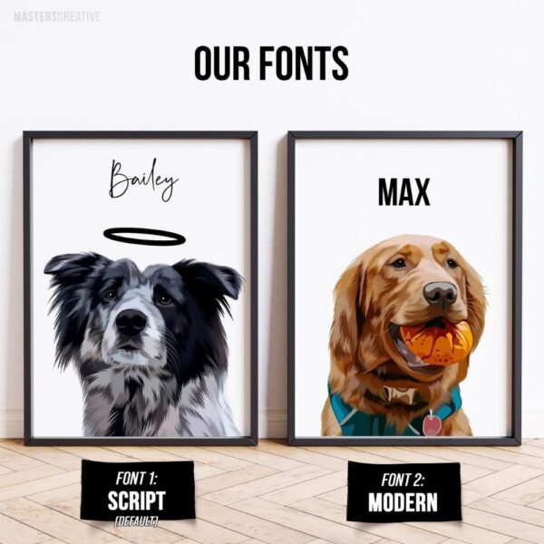 pet portrait, hand illustrated custom portrait