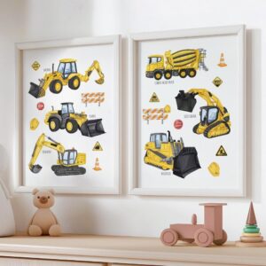 construction wall art boy's room
