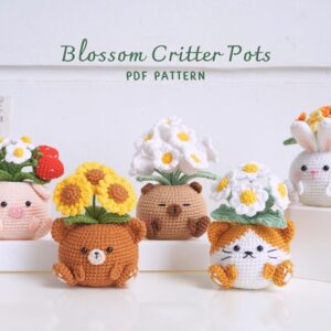 blossom critter pots crochet patterns bundle
