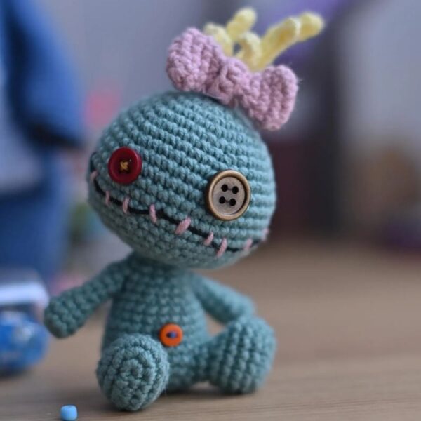 combo 2in1 crochet pattern for doll fanny and monster