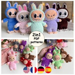 2in1 crochet pattern labubu