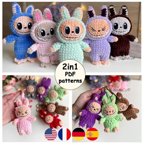 2in1 crochet pattern labubu