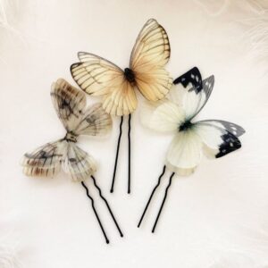 hand made hairpins set of 3 butterfly hairpins in boho chic style