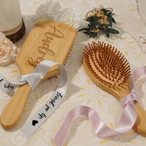 bridesmaid wood combs personalized