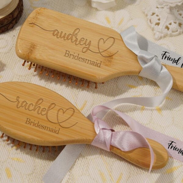 bridesmaid wood combs personalized
