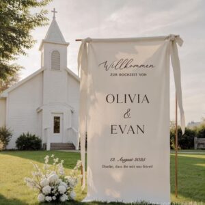 custom linen wedding sign