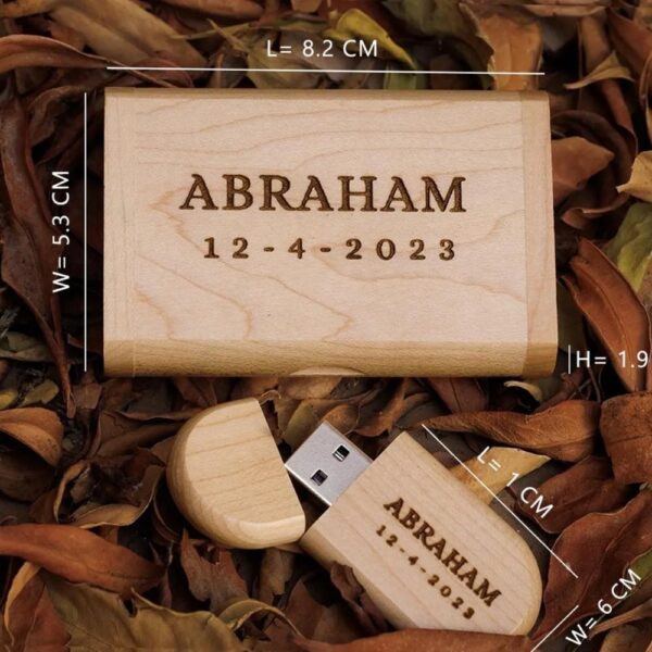 personalized wooden usb with box custom logo