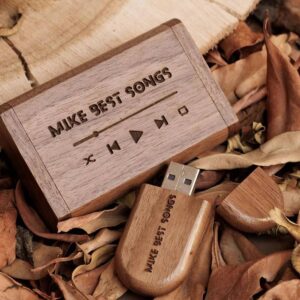 personalized wooden usb with box custom logo