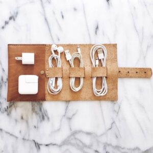 leather cord wrap | cable organizer | travel case