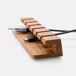 wooden cable and charger organizer