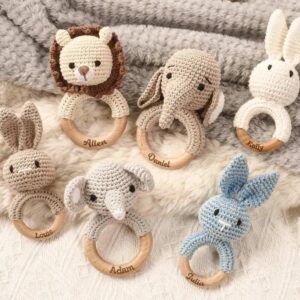 personalized crochet rattle